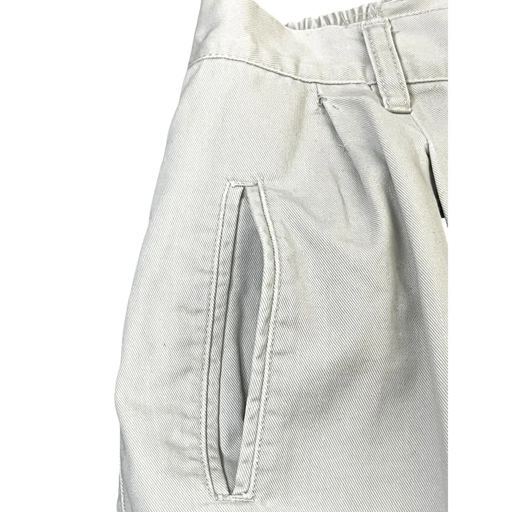 Jones New York Women Beige Pleated Shorts 16W Cotton Elastic Waist Casual‎